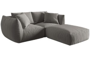 Micadoni Sametová rohová pohovka Chris 220 cm