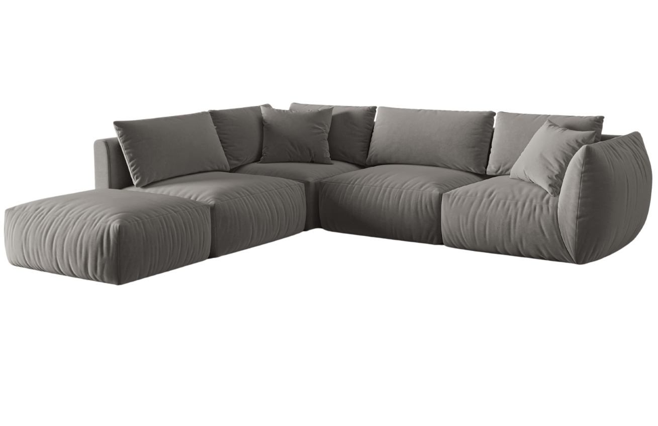 Micadoni Sametová rohová pohovka Chris 295 cm