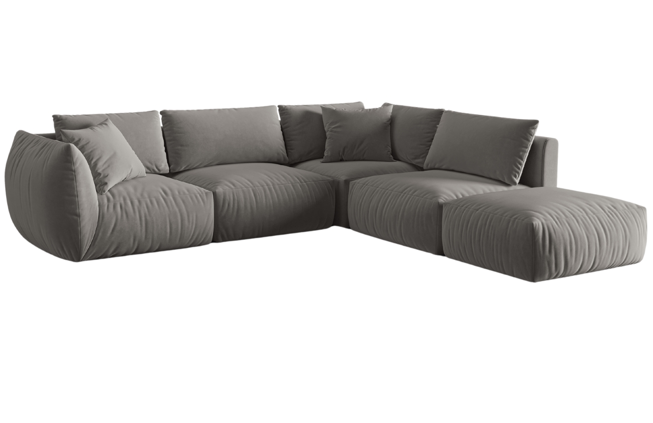 Micadoni Sametová rohová pohovka Chris 295 cm