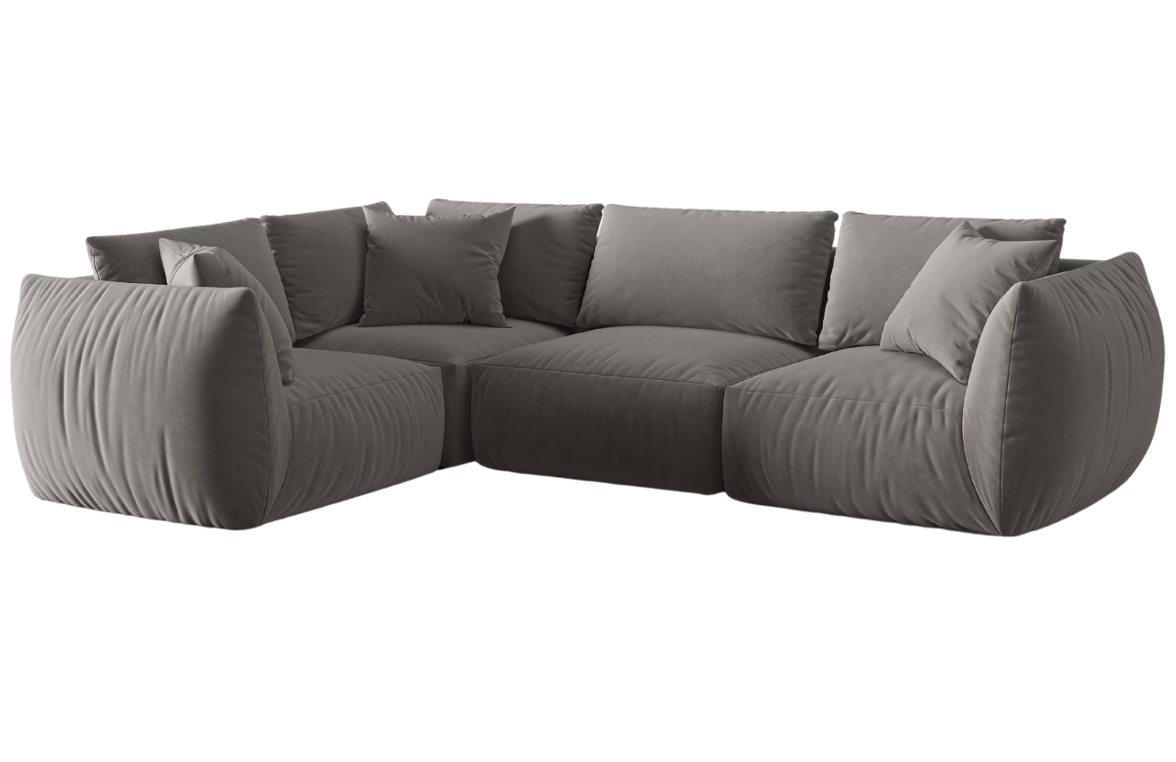 Micadoni Sametová rohová pohovka Chris 295 cm