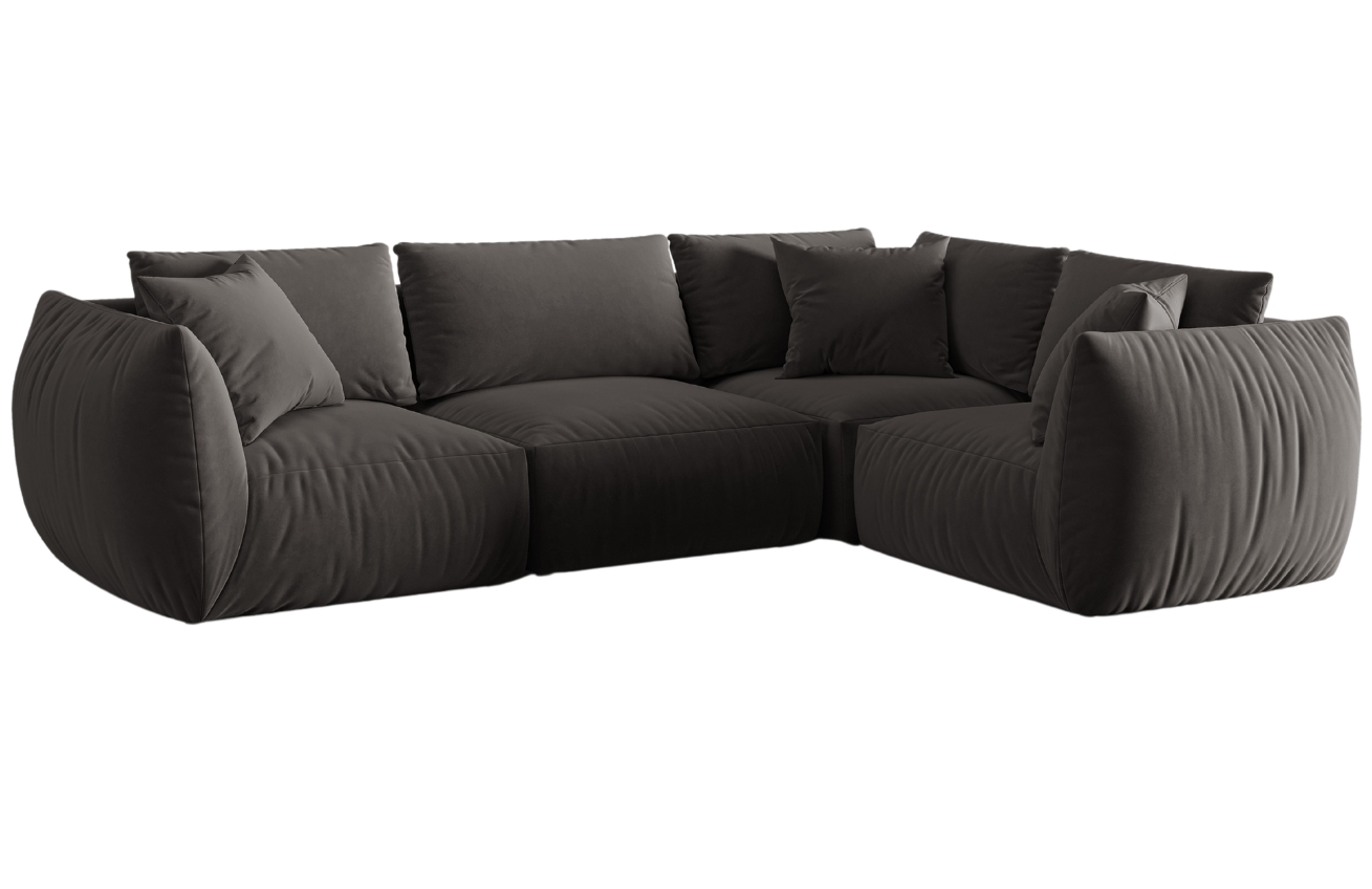 Micadoni Sametová rohová pohovka Chris 295 cm