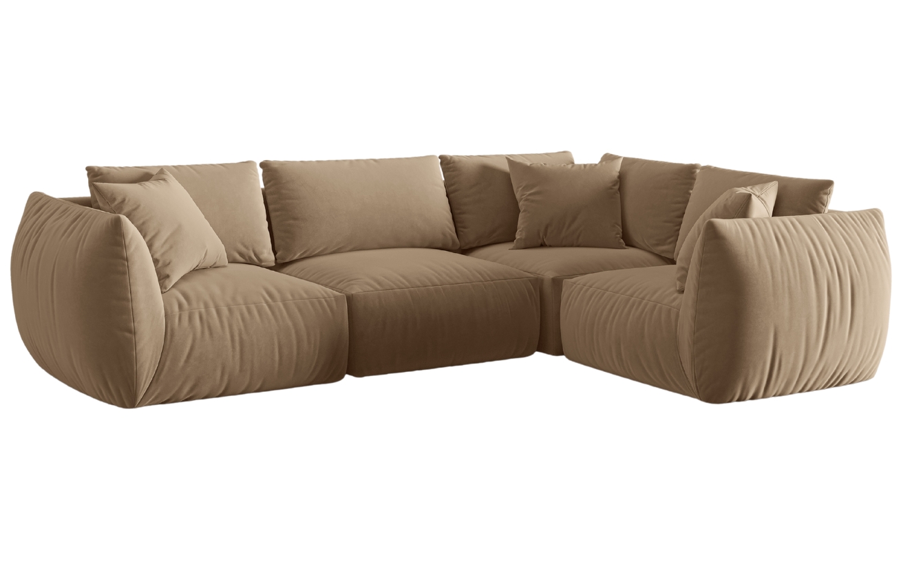 Micadoni Sametová rohová pohovka Chris 295 cm