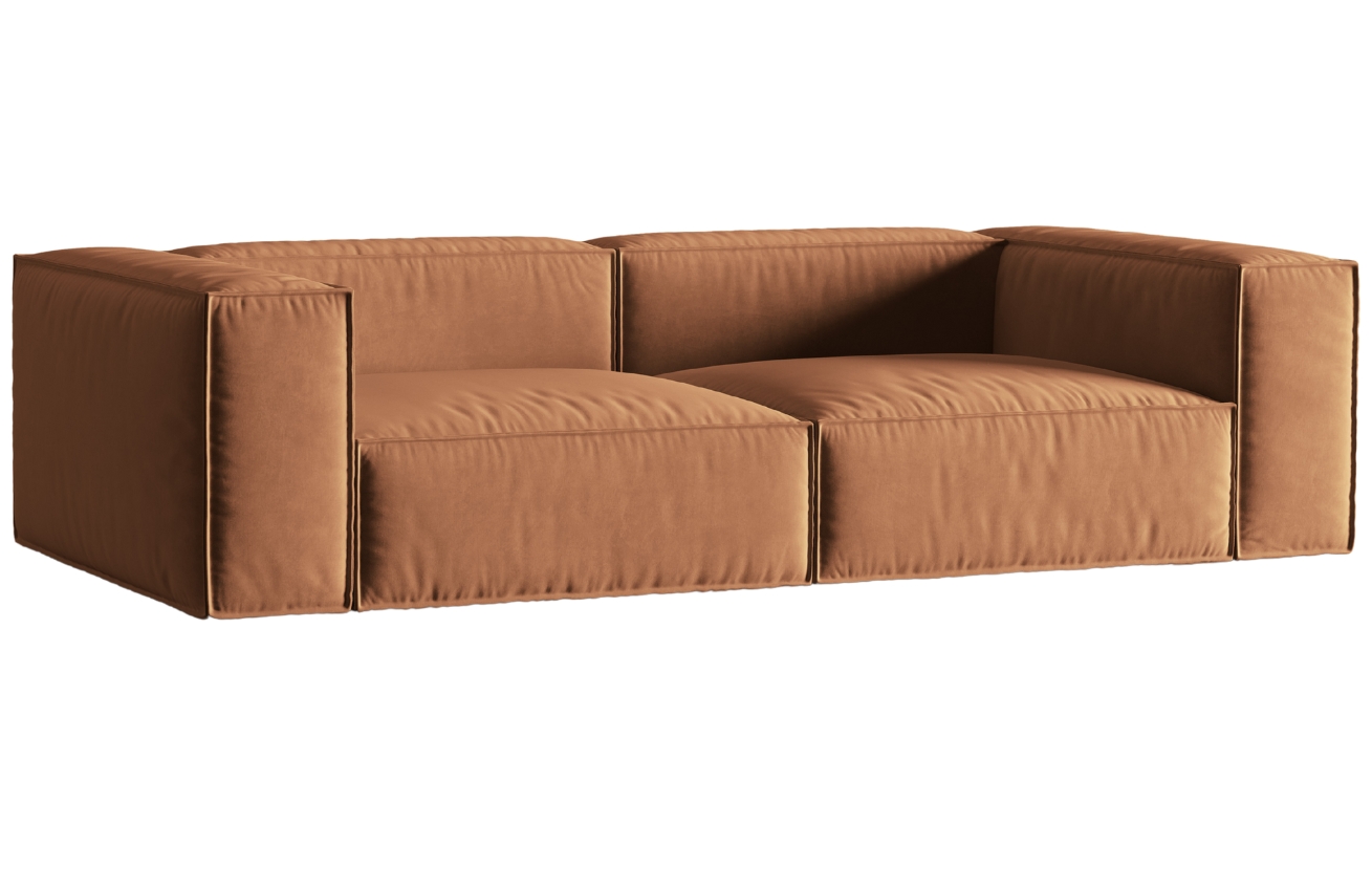 Micadoni Sametová pohovka Nuria 250 cm