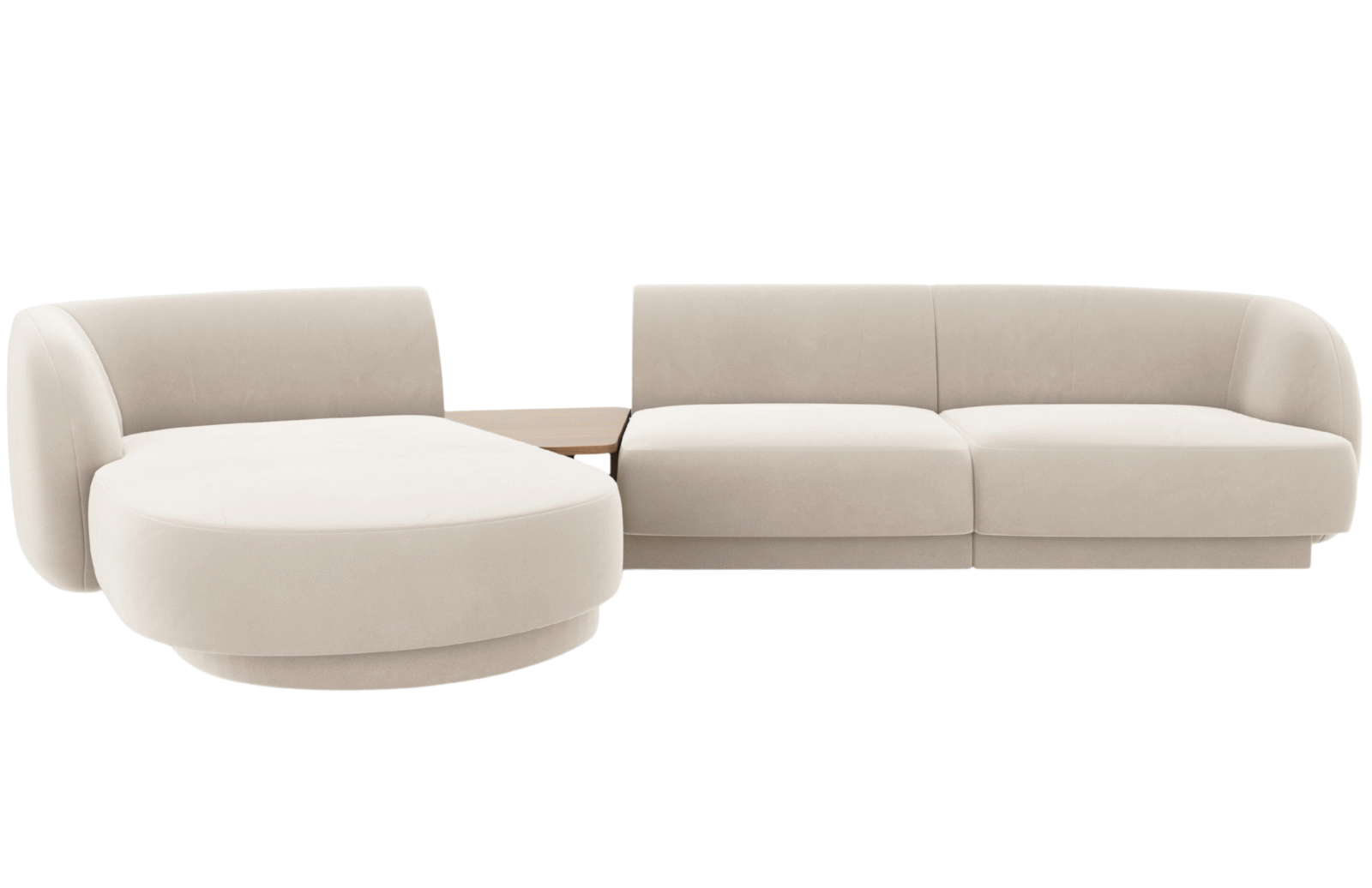 Micadoni Sametová rohová pohovka Miley 303 cm