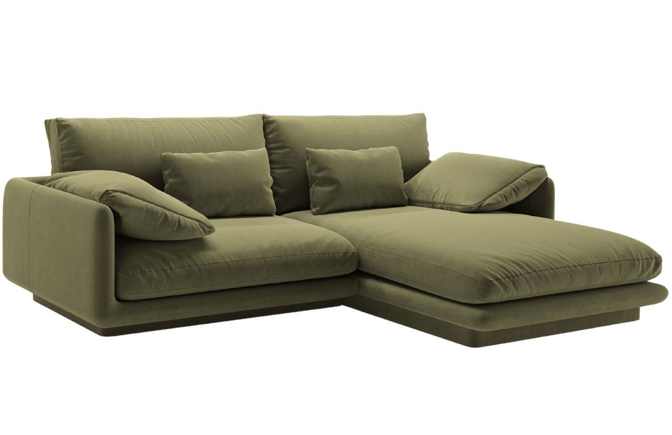 Micadoni Sametová rohová pohovka Torino 220 cm