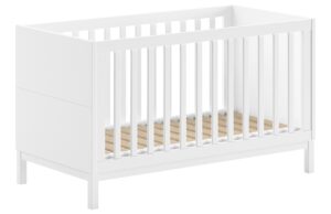 Bílá dřevěná dětská postýlka Vipack Eva 70 x 140 cm