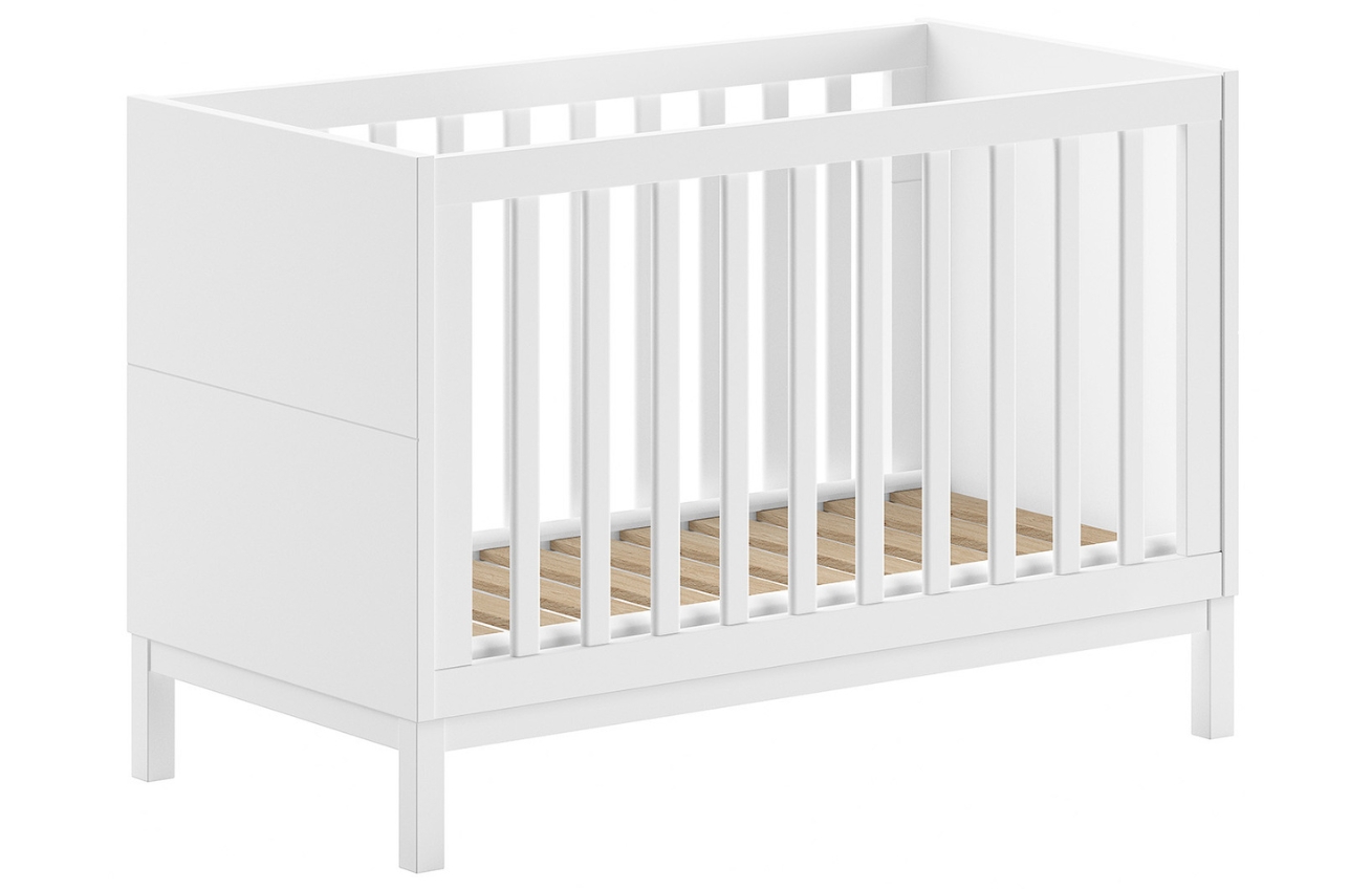 Bílá dřevěná dětská postýlka Vipack Eva 60 x 120 cm