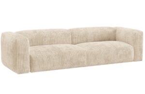 Micadoni Světle béžová manšestrová čtyřmístná pohovka Martina 320 cm