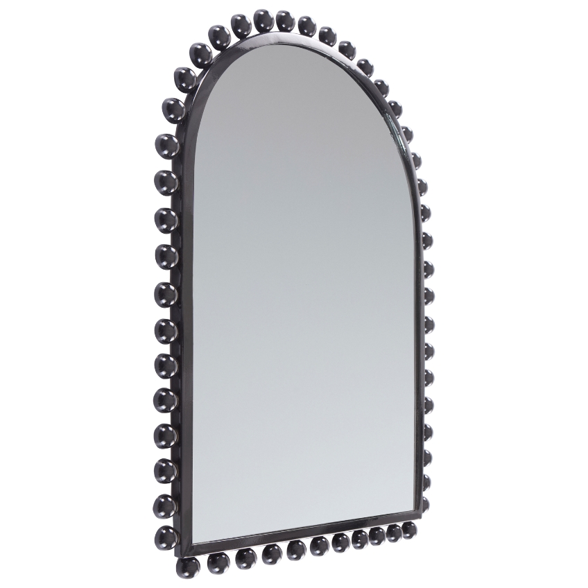 Jotex Černé kovové závěsné zrcadlo LUNA 63 x 45 cm