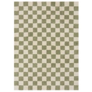 Jotex Zelený kostkovaný koberec MELA 200 x 300 cm