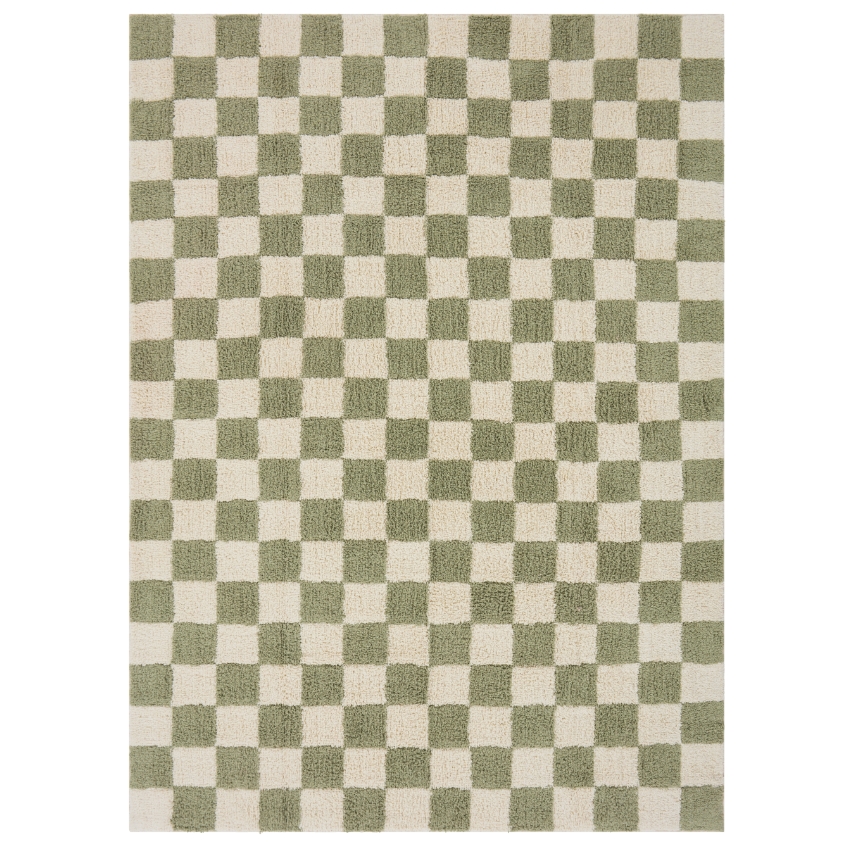 Jotex Zelený kostkovaný koberec MELA 200 x 300 cm