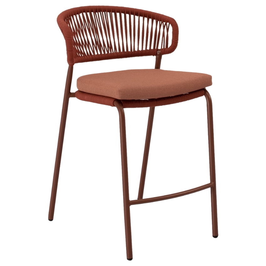 Somcasa Terakotově červená kovová barová židle Randall 68 cm