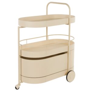Zuiver Béžový kovový servírovací vozík Wim 85 x 53 cm