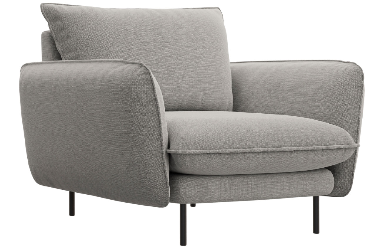 Cosmopolitan Design Světle šedé čalouněné křeslo Vienna