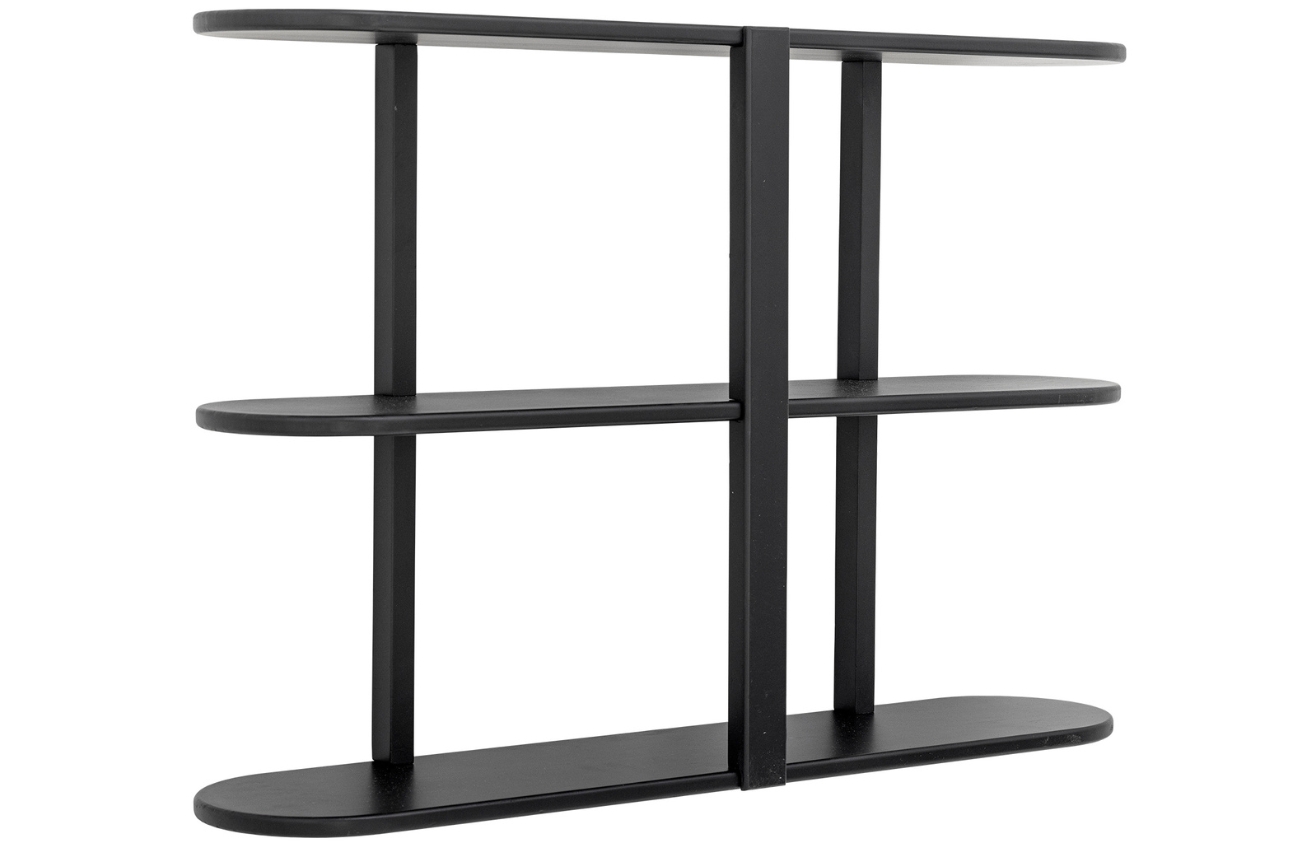 Bloomingville Černá lakovaná nástěnná police Vincente 55