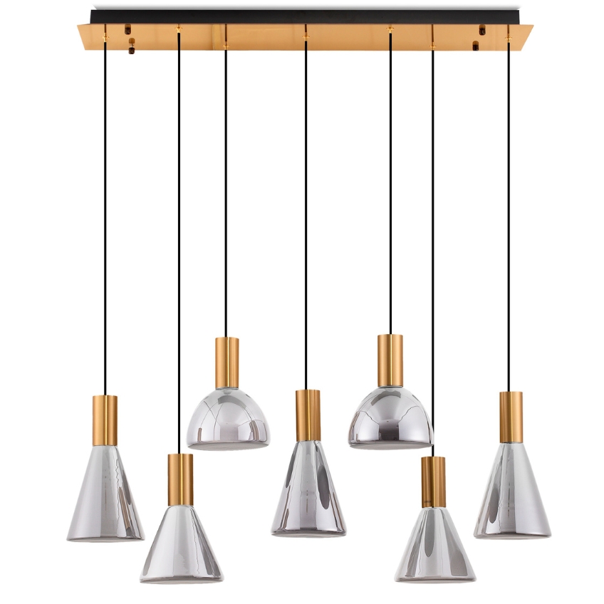 Nova Luce Kouřově šedé skleněné závěsné LED světlo Voi 90 cm