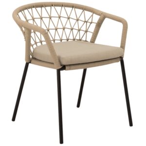 Somcasa Béžová zahradní židle Solene s černou podnoží
