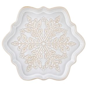 Bloomingville Bílý vánoční servírovací talíř Winter