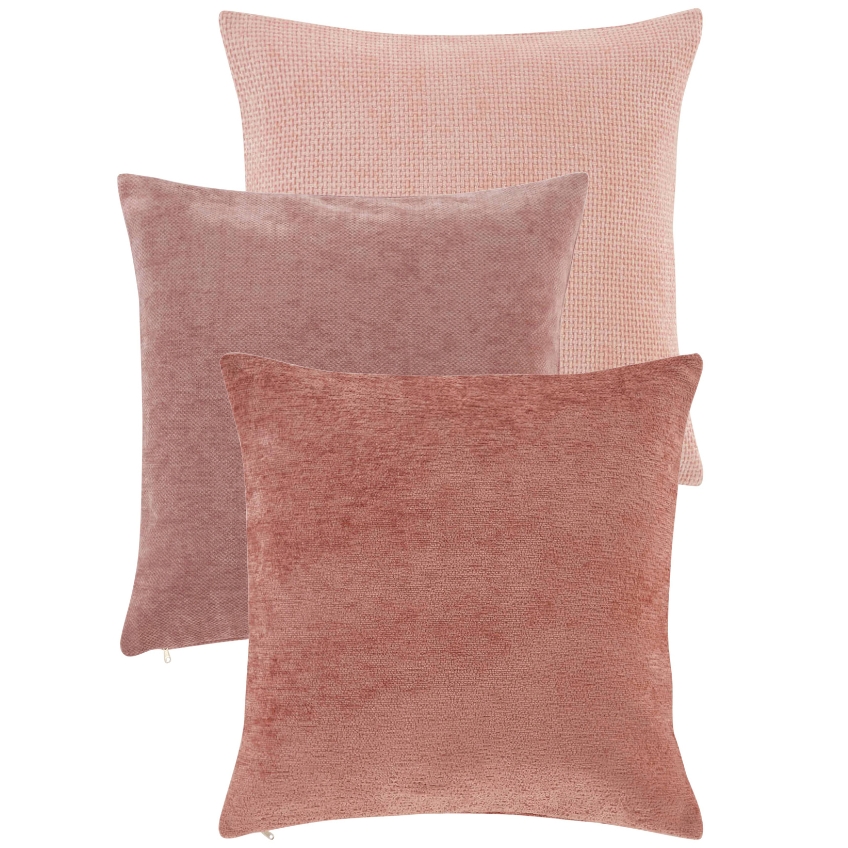 Jotex Sada tří růžových povlaků na polštář CHLOE 50 x 50 cm