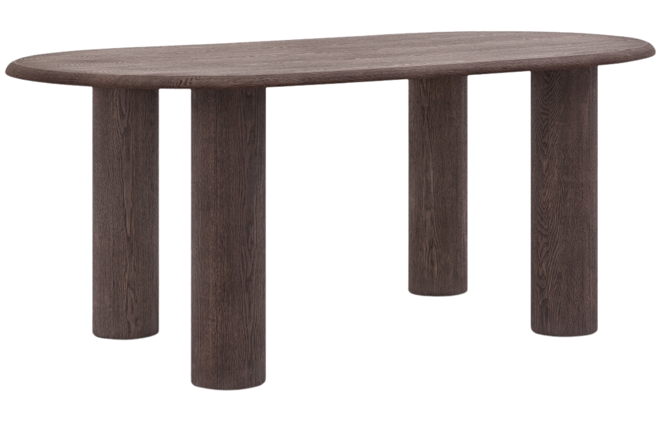 Micadoni Tmavý dřevěný jídelní stůl Bufi 180 x 100 cm