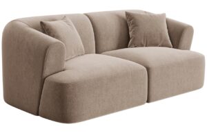 Cosmopolitan Design Béžová sametová dvoumístná pohovka Campi 180 cm