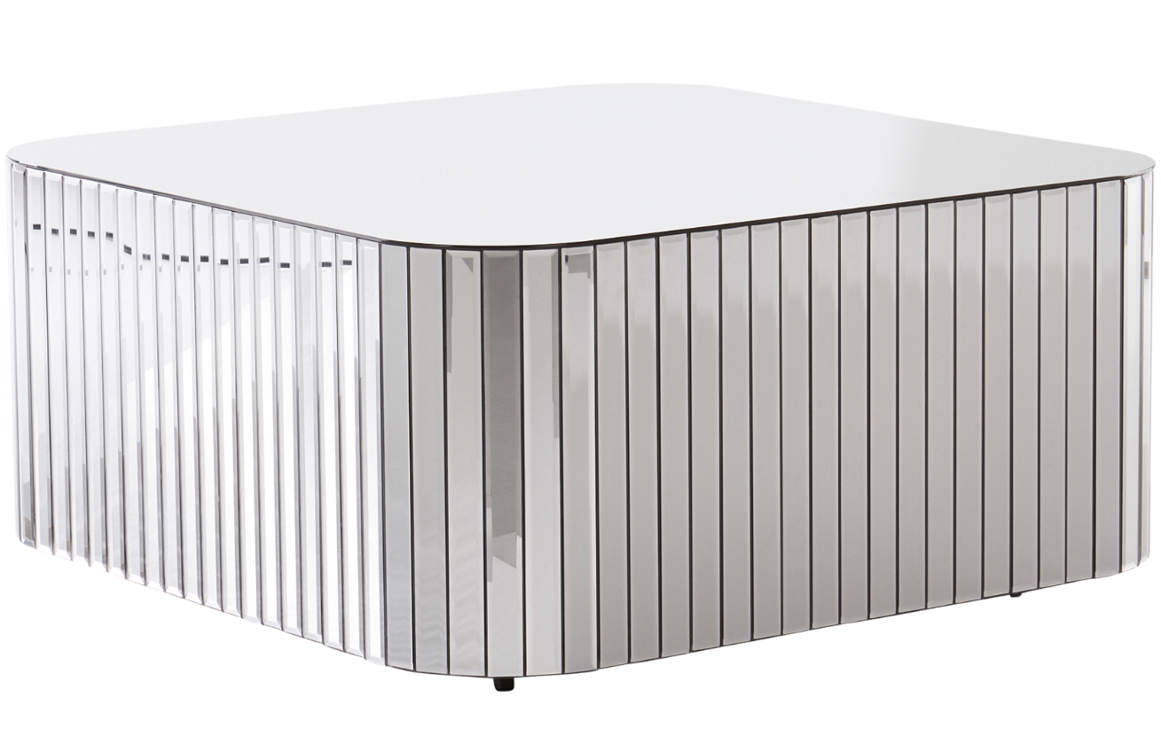Jotex Stříbrný zrcadlový konferenční stolek MARLY 80 x 80 cm