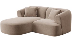 Cosmopolitan Design Béžová sametová rohová pohovka Campi 180 cm