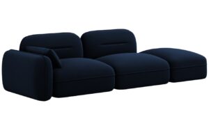 Cosmopolitan Design Královsky modrá sametová trojmístná pohovka Sydney 295 cm