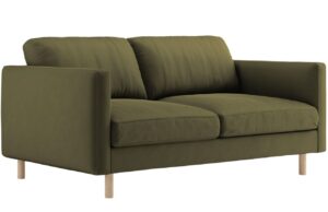 Micadoni Zelená sametová dvoumístná pohovka Eden 146 cm