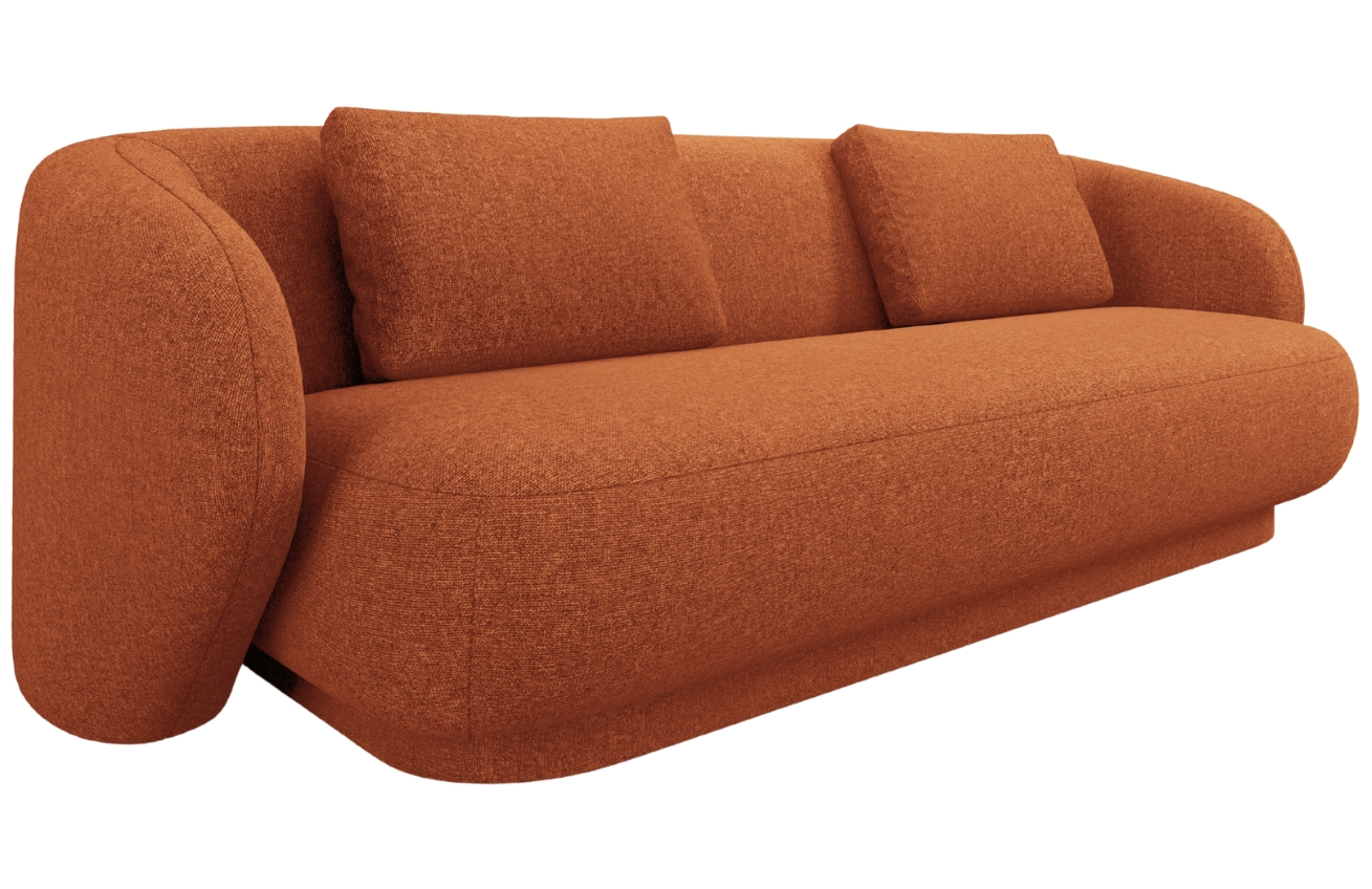 Cosmopolitan Design Terakotově oranžová čalouněná trojmístná pohovka Camden 204 cm