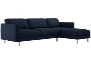 Micadoni Tmavě modrá sametová rohová pohovka Eden 286 cm