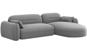 Cosmopolitan Design Šedá sametová rohová pohovka Sydney 275 cm