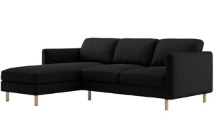 Micadoni Černá sametová rohová pohovka Eden 250 cm
