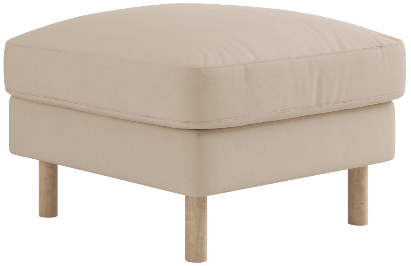 Micadoni Béžová sametová podnožka Eden 64 x 64 cm