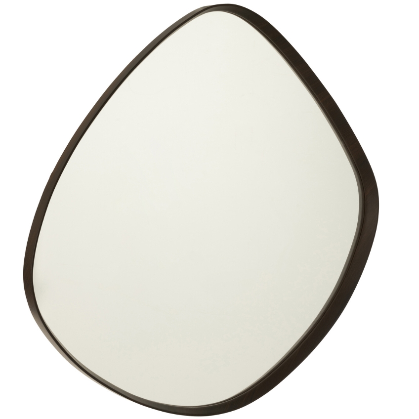 J-line Hnědé závěsné zrcadlo Ambesa 88 x 79 cm