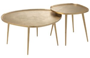 J-line Set dvou zlatých odkládacích stolků Vinta 72