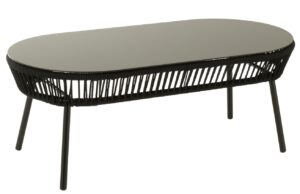 J-line Černý zahradní stolek Poa 116 x 58 cm