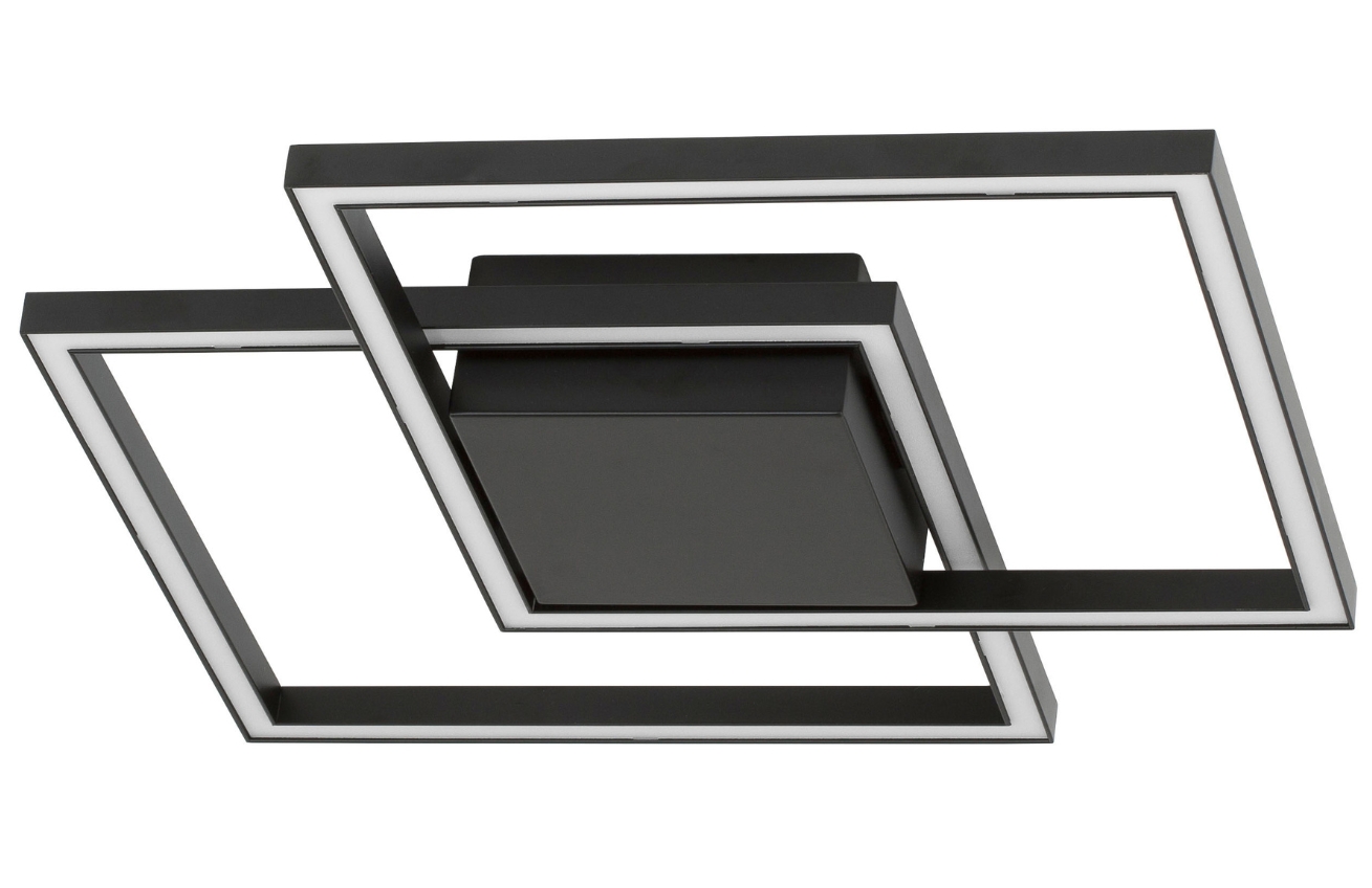 Nova Luce Černé kovové stropní LED světlo Bilbao 46 x 46 cm