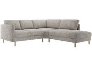 Micadoni Béžovošedá rohová pohovka Eden 267 cm