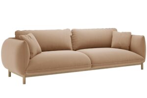 Micadoni Béžová sametová čtyřmístná pohovka Ada 248 cm