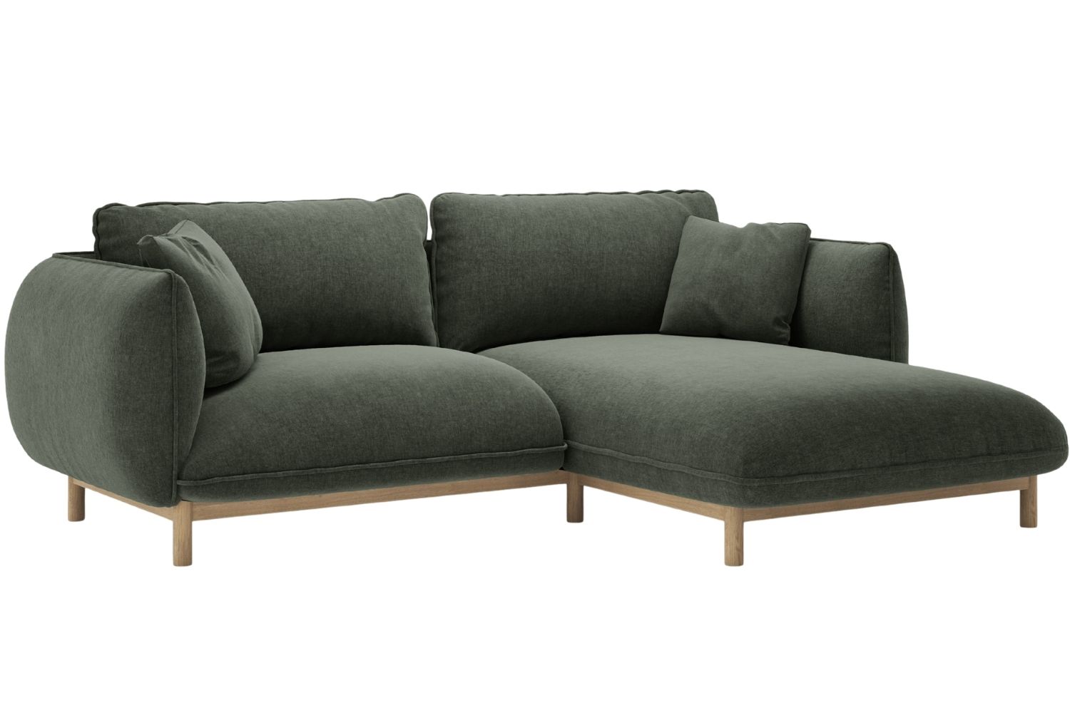 Micadoni Zelená rohová pohovka Ada 214 cm