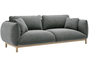 Micadoni Tmavě šedá trojmístná pohovka Ada 208 cm