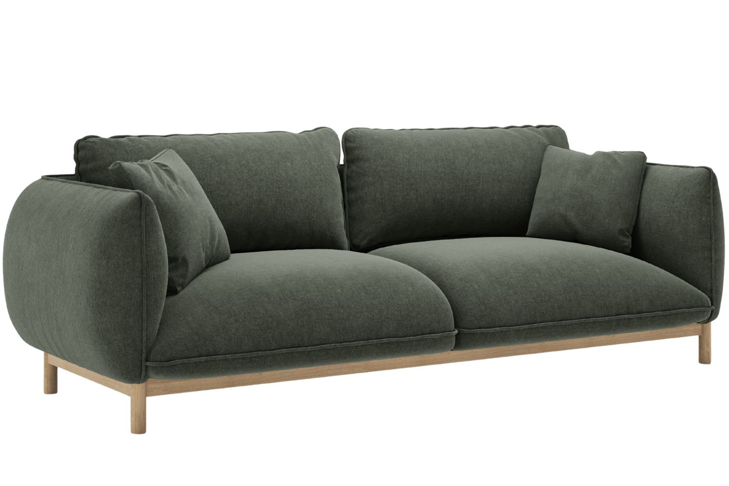 Micadoni Zelená trojmístná pohovka Ada 208 cm