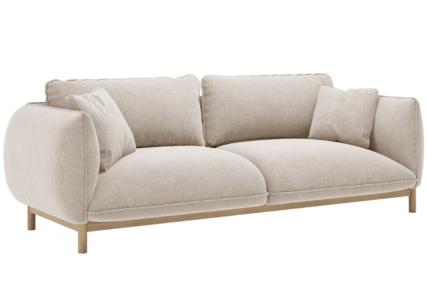 Micadoni Světle béžová trojmístná pohovka Ada 208 cm