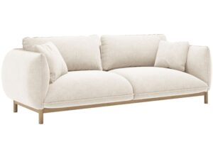 Micadoni Bílá trojmístná pohovka Ada 208 cm