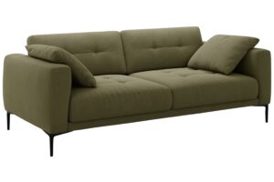 Micadoni Zelená sametová čtyřmístná pohovka Bemy 230 cm