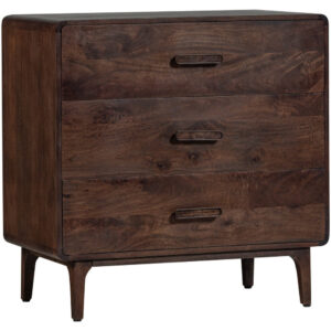 WOOOD Tmavě hnědá dřevěná komoda Lyia 90 x 50 cm