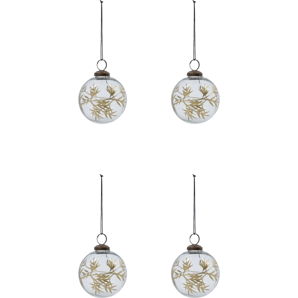 House Doctor Zlaté skleněné vánoční ozdoby Leaf 7
