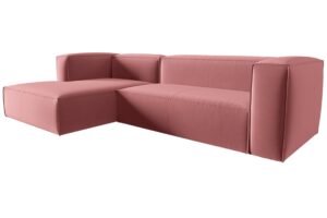 Cosmopolitan Design Růžová sametová rohová pohovka Mackay 282 cm