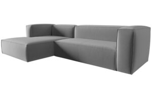 Cosmopolitan Design Šedá sametová rohová pohovka Mackay 282 cm